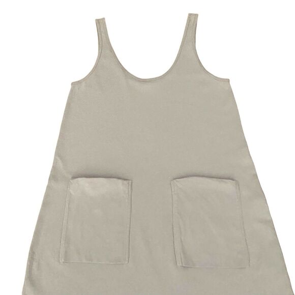 Zara Women's Gray Low Crotch Jumpsuit Playsuit Size M Patch Pockets 100% Cotton - Picture 2 of 8